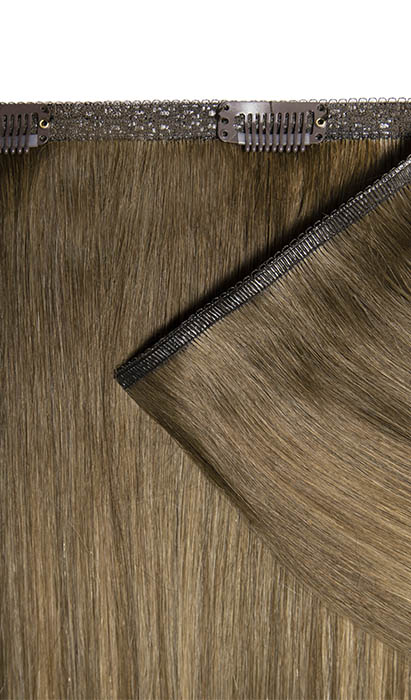 18" Double Hair Set Weft Clip-In Extensions - Mocha Melt