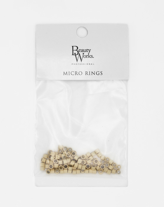 Silicone Lined Aluminium Micro Rings - Blonde 100 Pieces