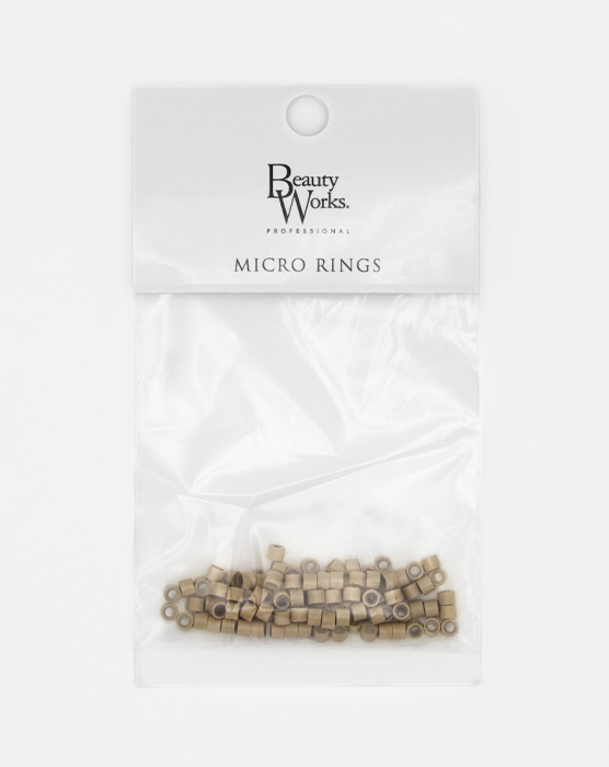 Silicone Lined Aluminium Micro Rings - Dark Blonde 100 Pieces