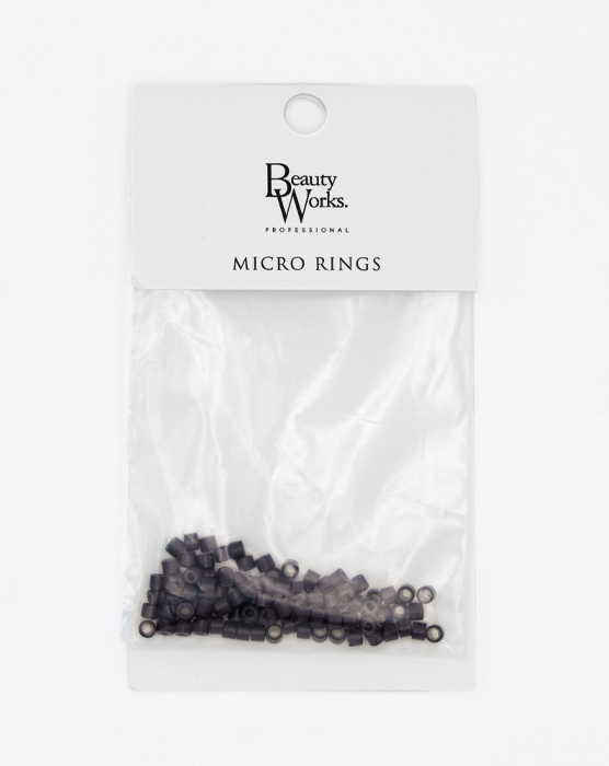 Silicone Lined Aluminium Micro Rings - Dark Brown 100 Pieces