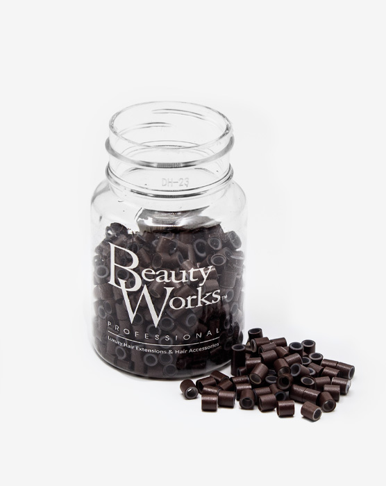 Silicone Lined Aluminium Micro Rings - Brown 500 Pieces