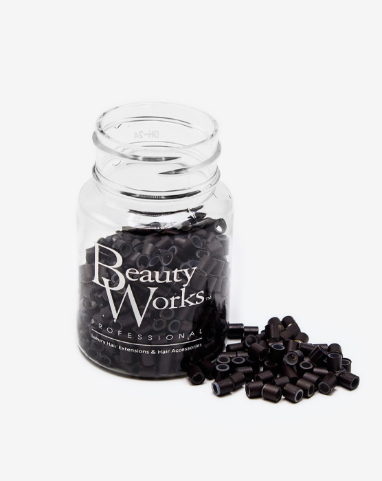 Silicone Lined Aluminium Micro Rings - Dark Brown 500 Pieces
