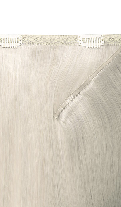 22" Double Hair Set Weft Clip-In Extensions - Silver