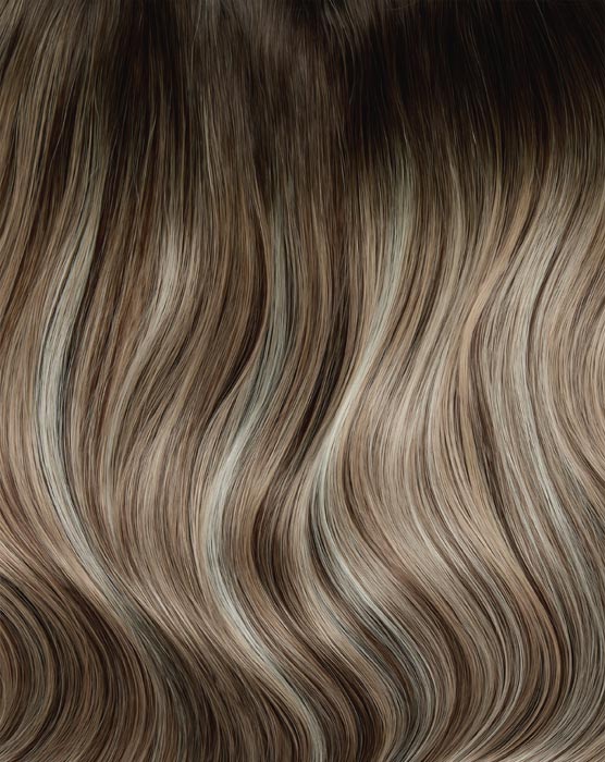 22" Double Hair Set Clip-In Extensions - Walnut