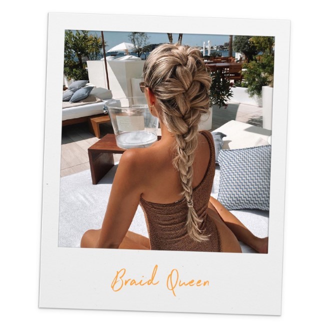 Molly-Mae wears 20" Nano Bonds extensions in shade 'barley Blonde' & 'Iced Blonde'